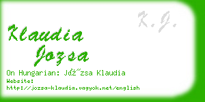 klaudia jozsa business card